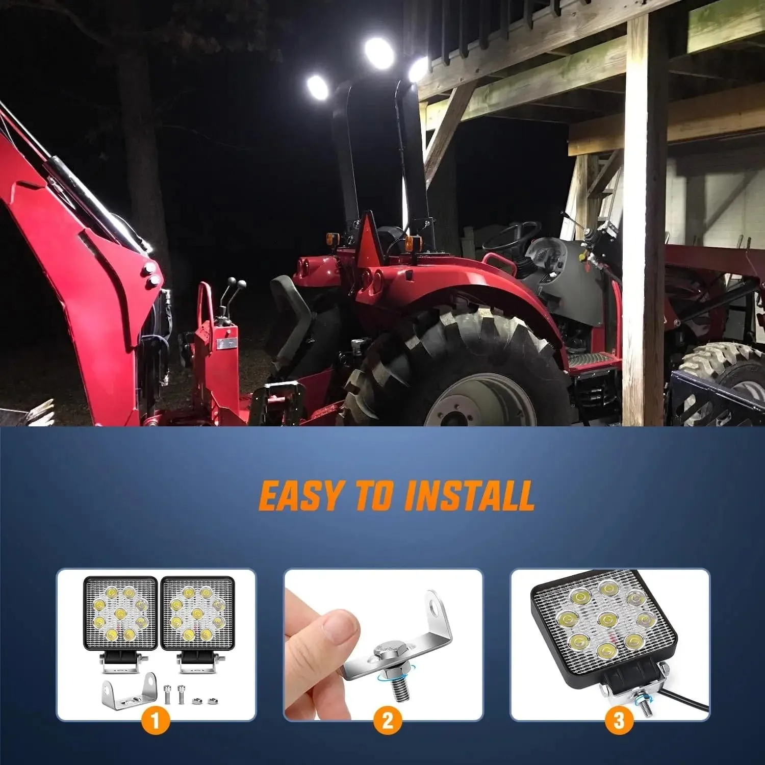 4.2 Inch 27W Spot Square Led Work Lights (Pair)