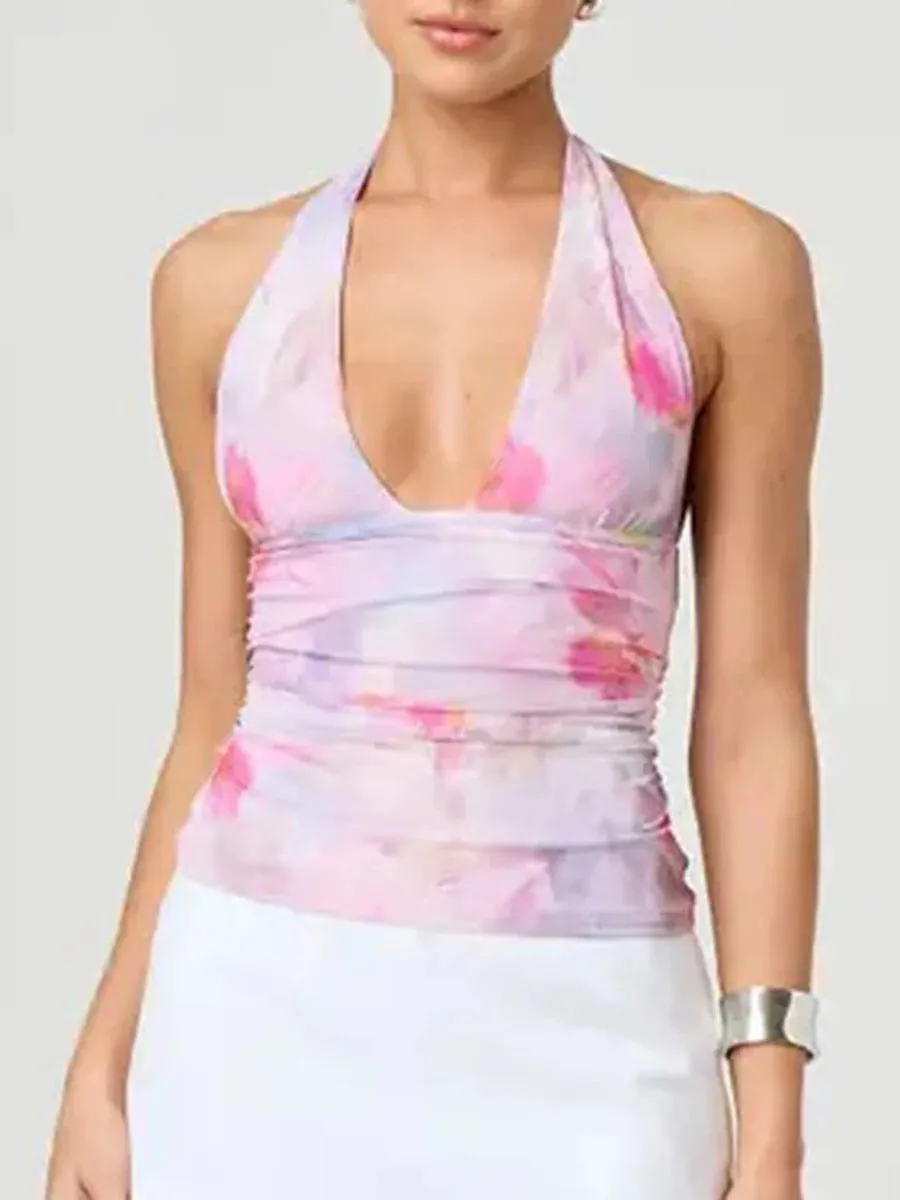 Asymmetrical Lettuce Trim Crop Tube Top - Backless Y2K Tank