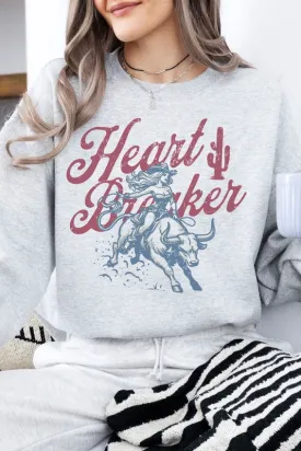 Bad Cowgirl Graphic Western Crewneck Fleece Sweatshirt