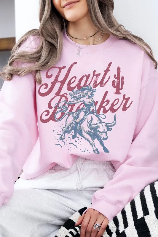 Bad Cowgirl Graphic Western Crewneck Fleece Sweatshirt