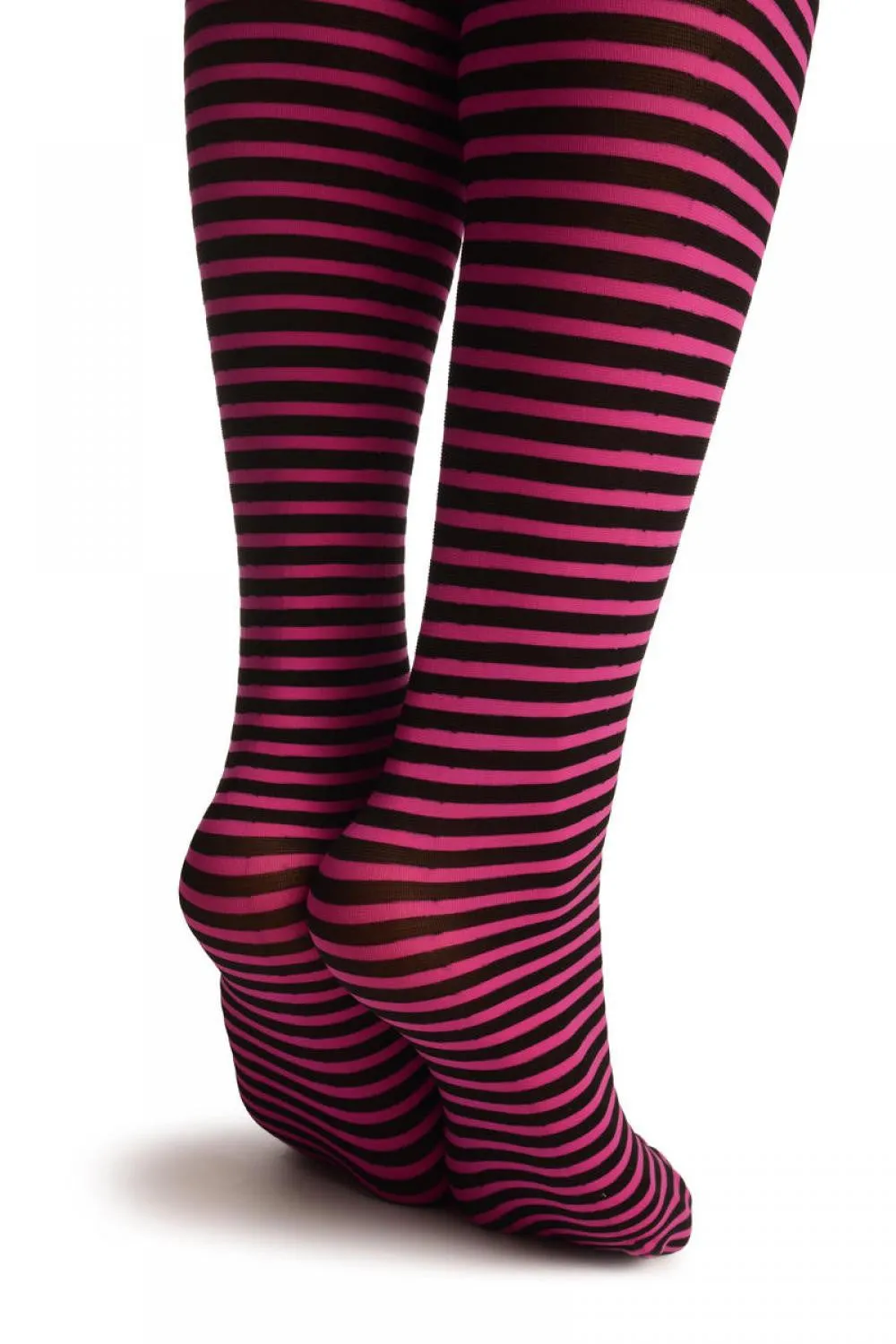 Black & Pink Thin Stripes Socks Knee High