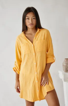Cabana Shirt Dress Tangerine