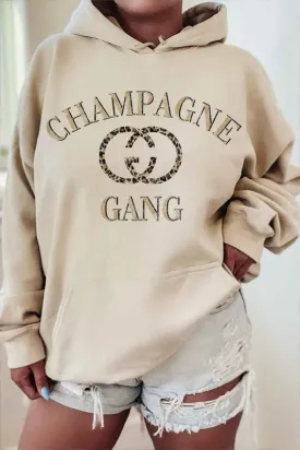 Champagne Gang Classic Fit Graphic Hoodie Champagne Gang Classic Fit Graphic Hoodie