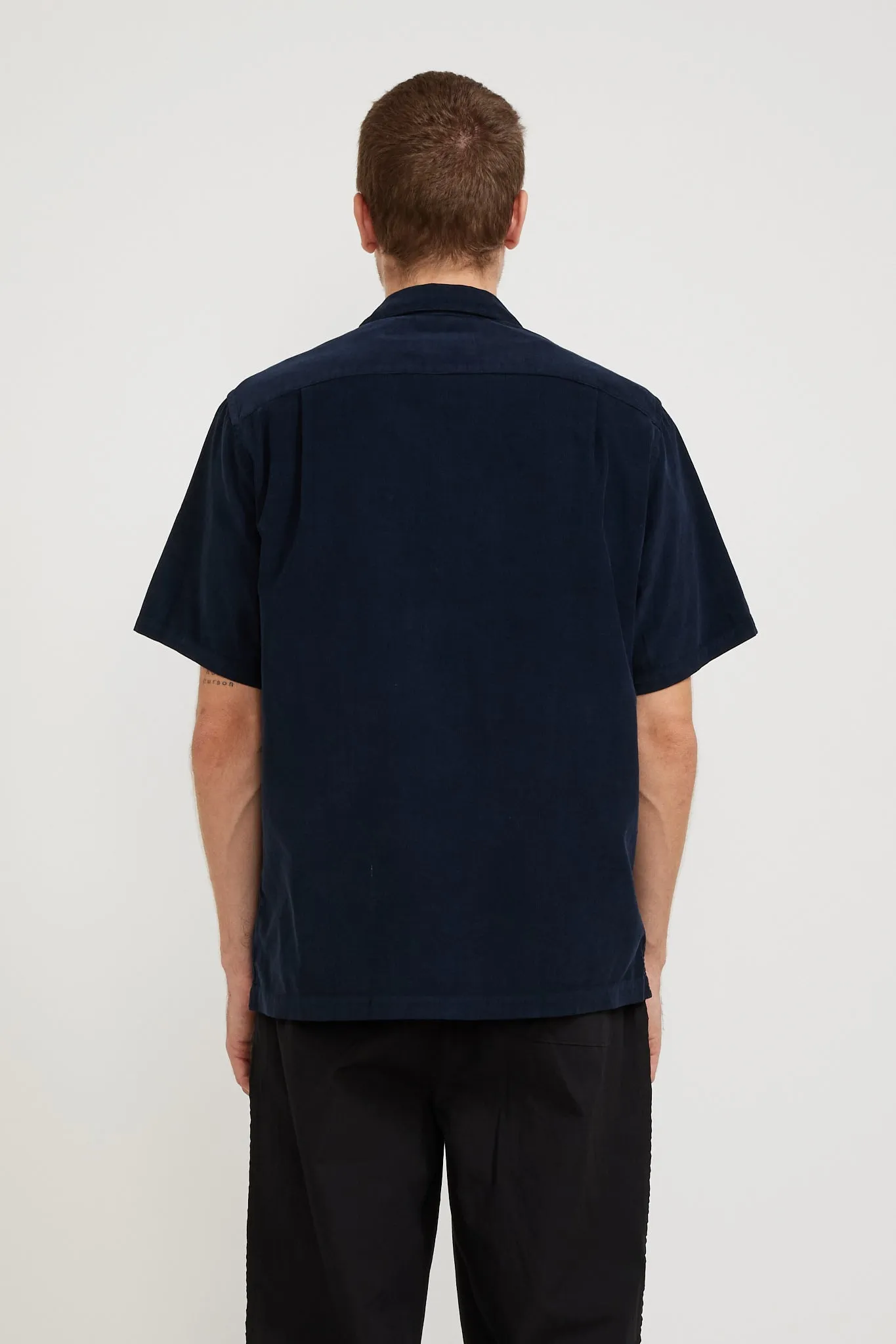 Cord Camp Collar Shirt Navy
