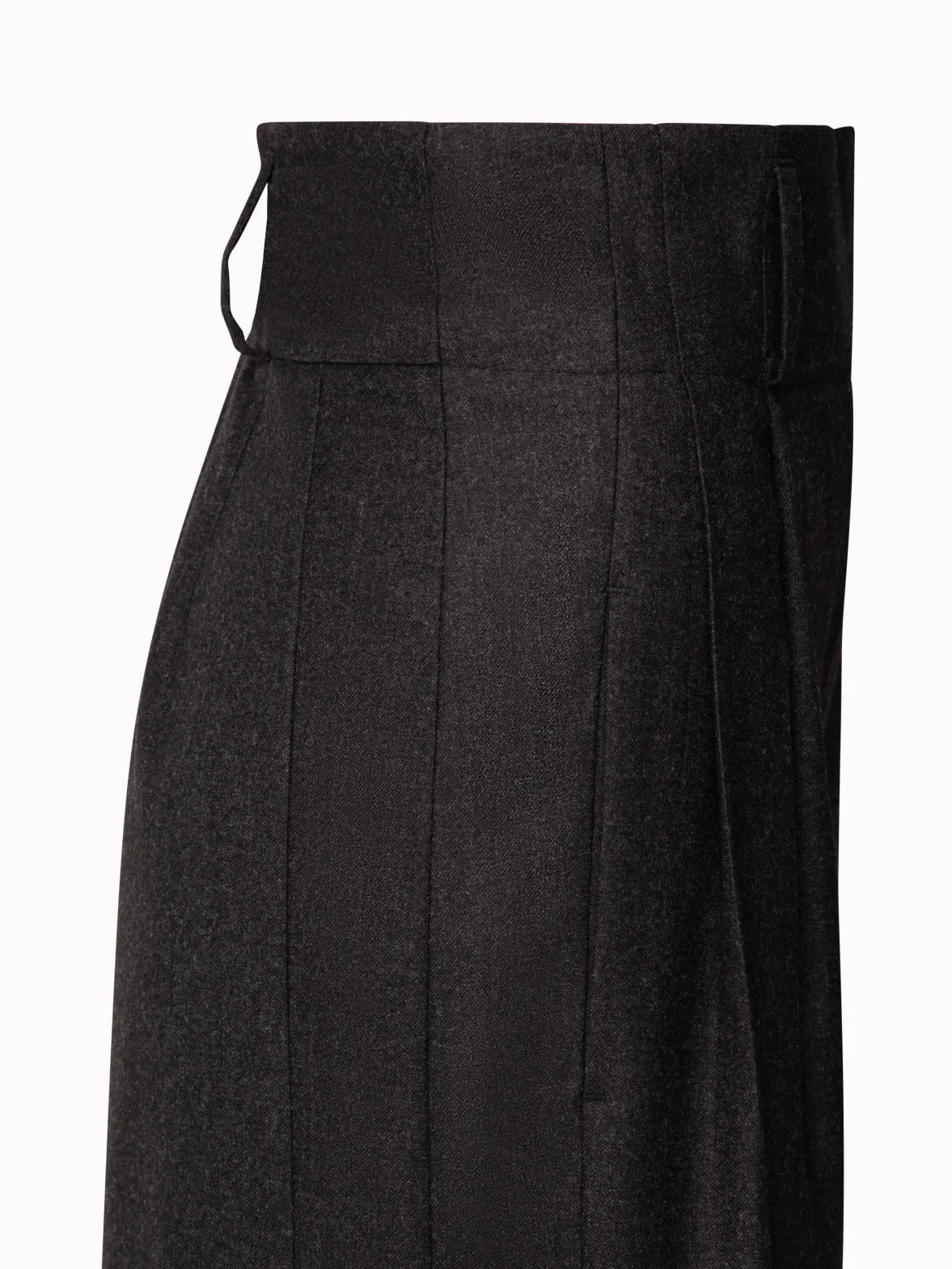 Extra Wide Pleated Wool Flannel Pants