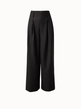 Extra Wide Pleated Wool Flannel Pants