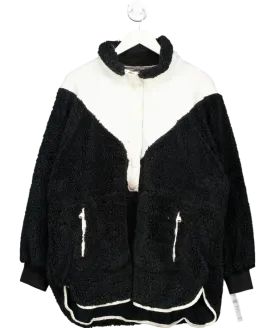 Free People Black Rise To Fall Fleece Quarter Snap UK S