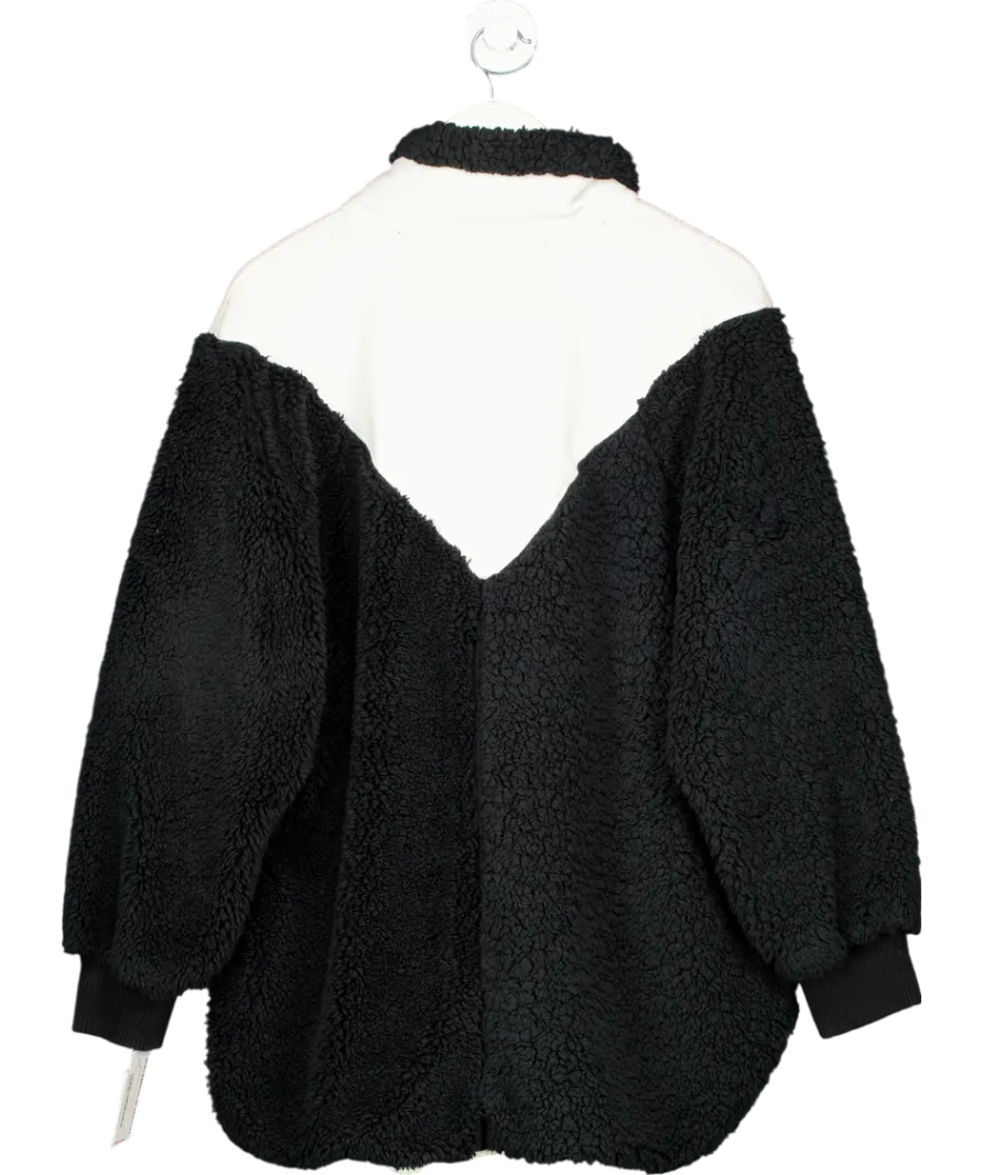 Free People Black Rise To Fall Fleece Quarter Snap UK S