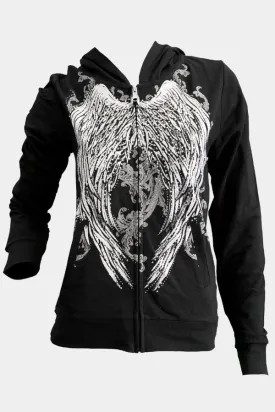 Hoody - Zip Angel Wing Graphic