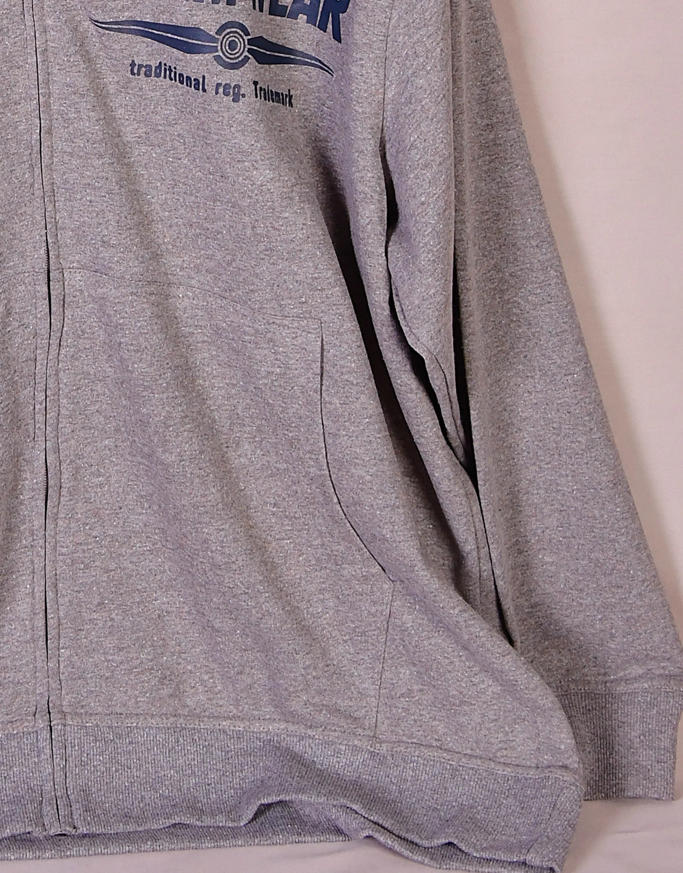 IDT Men's Classic Denim Wear Printed Zipper Hoodie