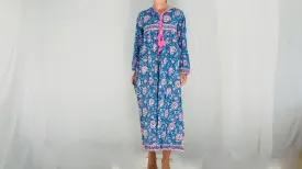 Indian Gauze Dress. Shirt Dress. Block Print. Sizes XS-XL