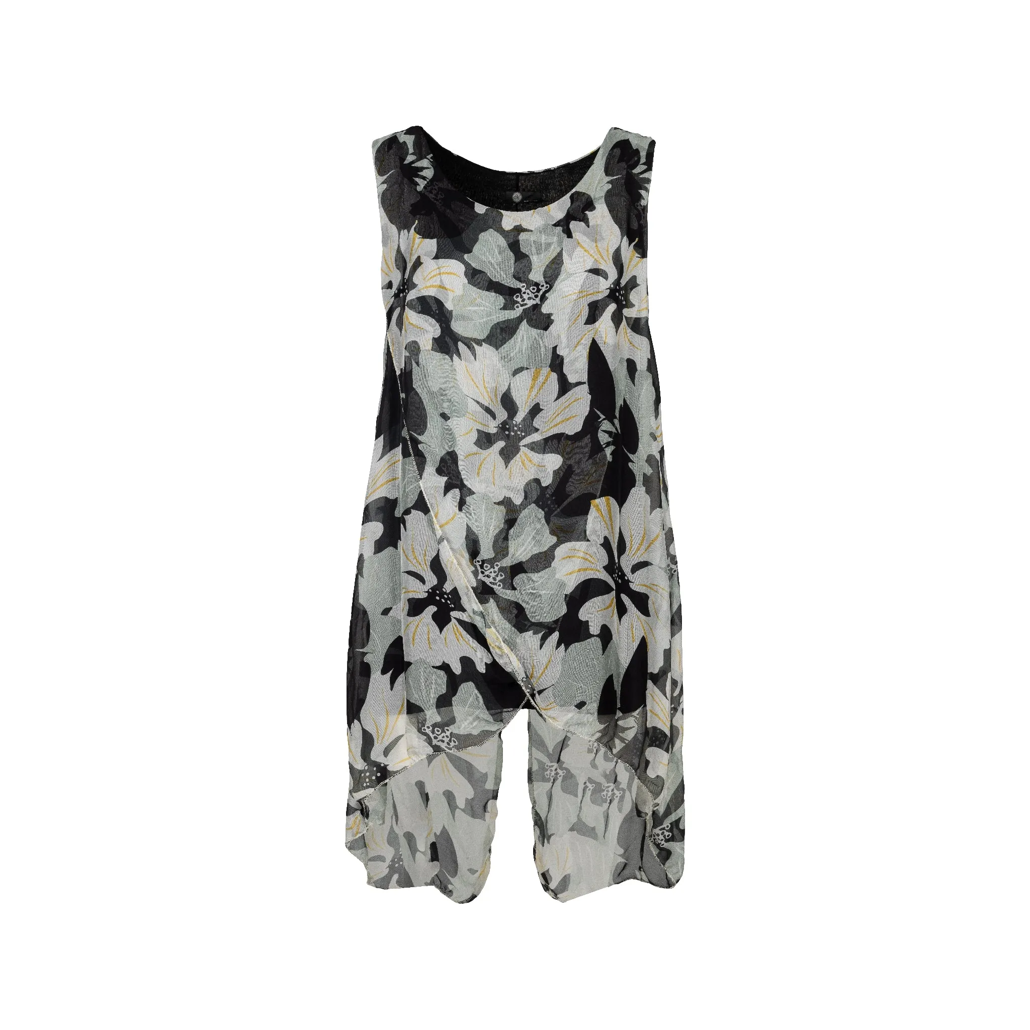 M Made in Italy  Women's Woven and Knitted Sleeveless Top
