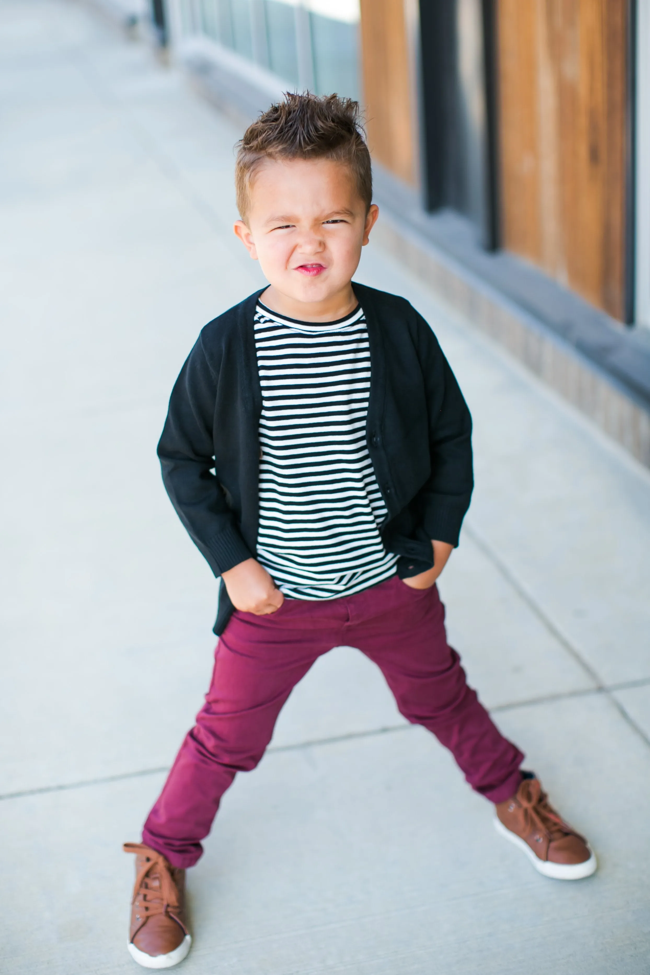 Mayoral - Boys Slim Fit Pants in Burgundy