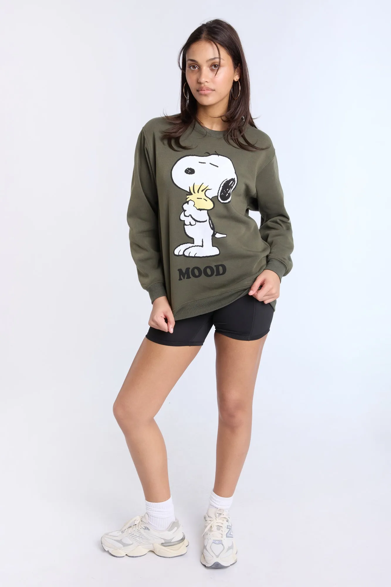 Peanuts Snoopy Moods Graphic Crew Neck Sweatshirt