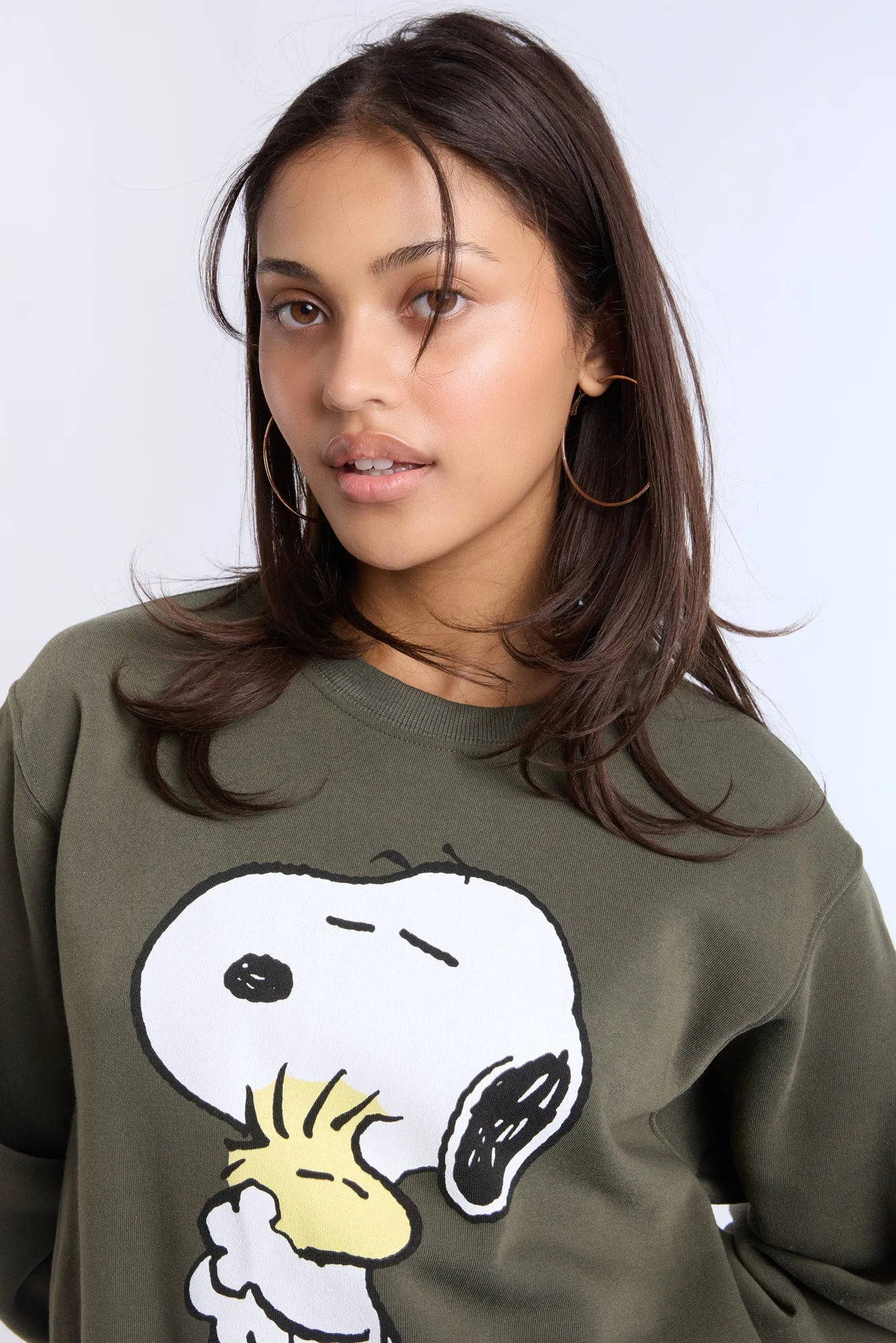 Peanuts Snoopy Moods Graphic Crew Neck Sweatshirt