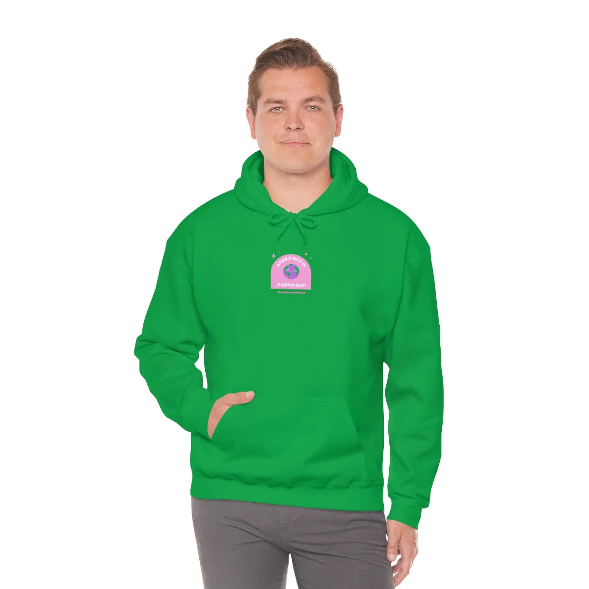 Retro Every Day is a Good Day, Its All About Perspective Earth Pink Purple Back Graphic Hoodie, VSCO Girl Oversized Trendy Tumblr Sw