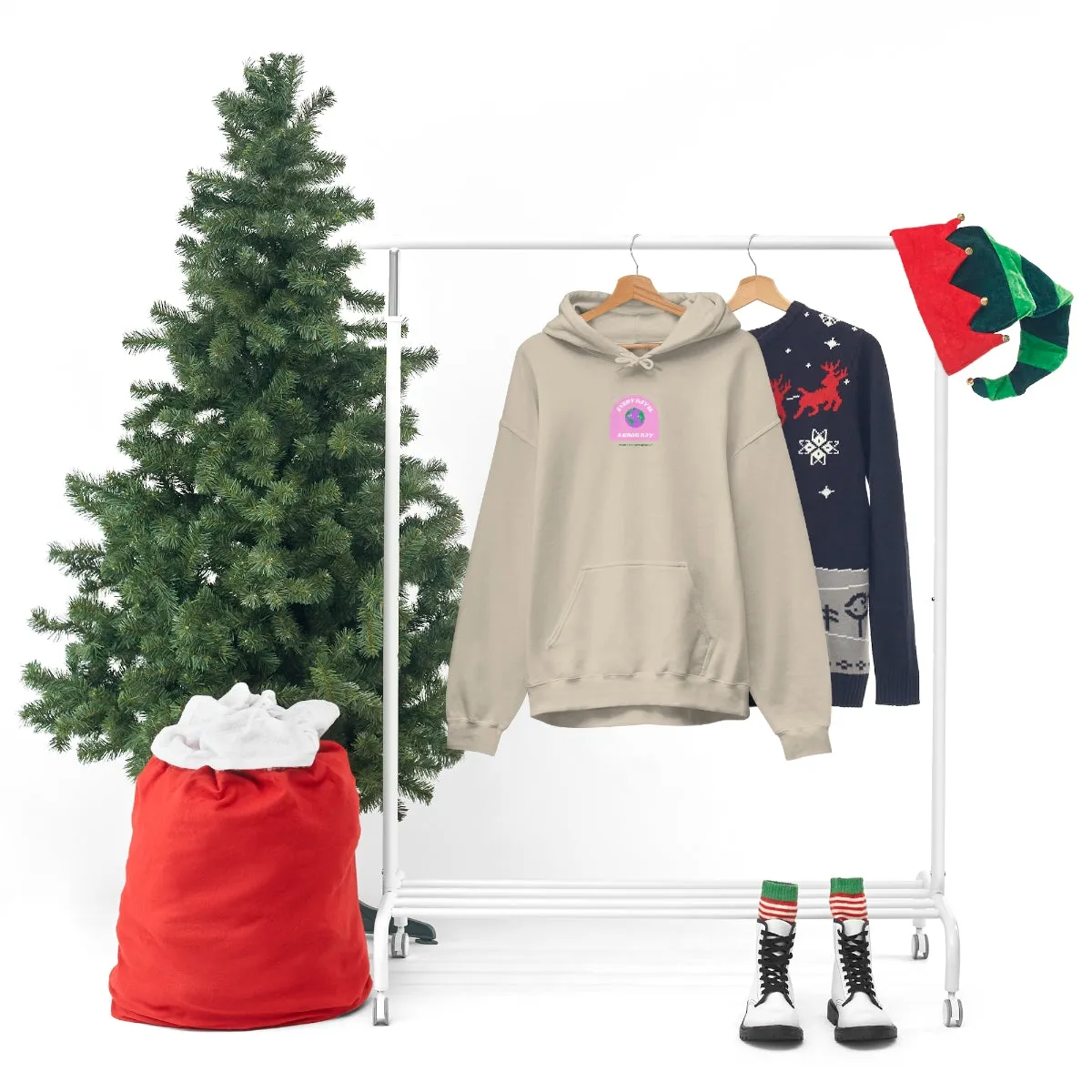 Retro Every Day is a Good Day, Its All About Perspective Earth Pink Purple Back Graphic Hoodie, VSCO Girl Oversized Trendy Tumblr Sw