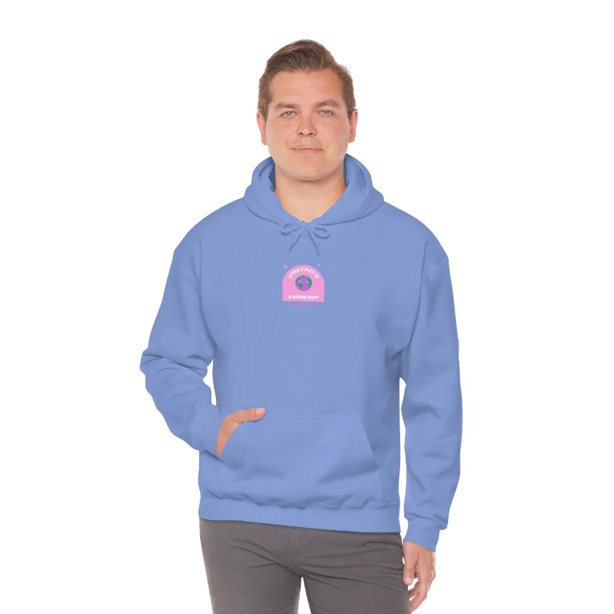 Retro Every Day is a Good Day, Its All About Perspective Earth Pink Purple Back Graphic Hoodie, VSCO Girl Oversized Trendy Tumblr Sw