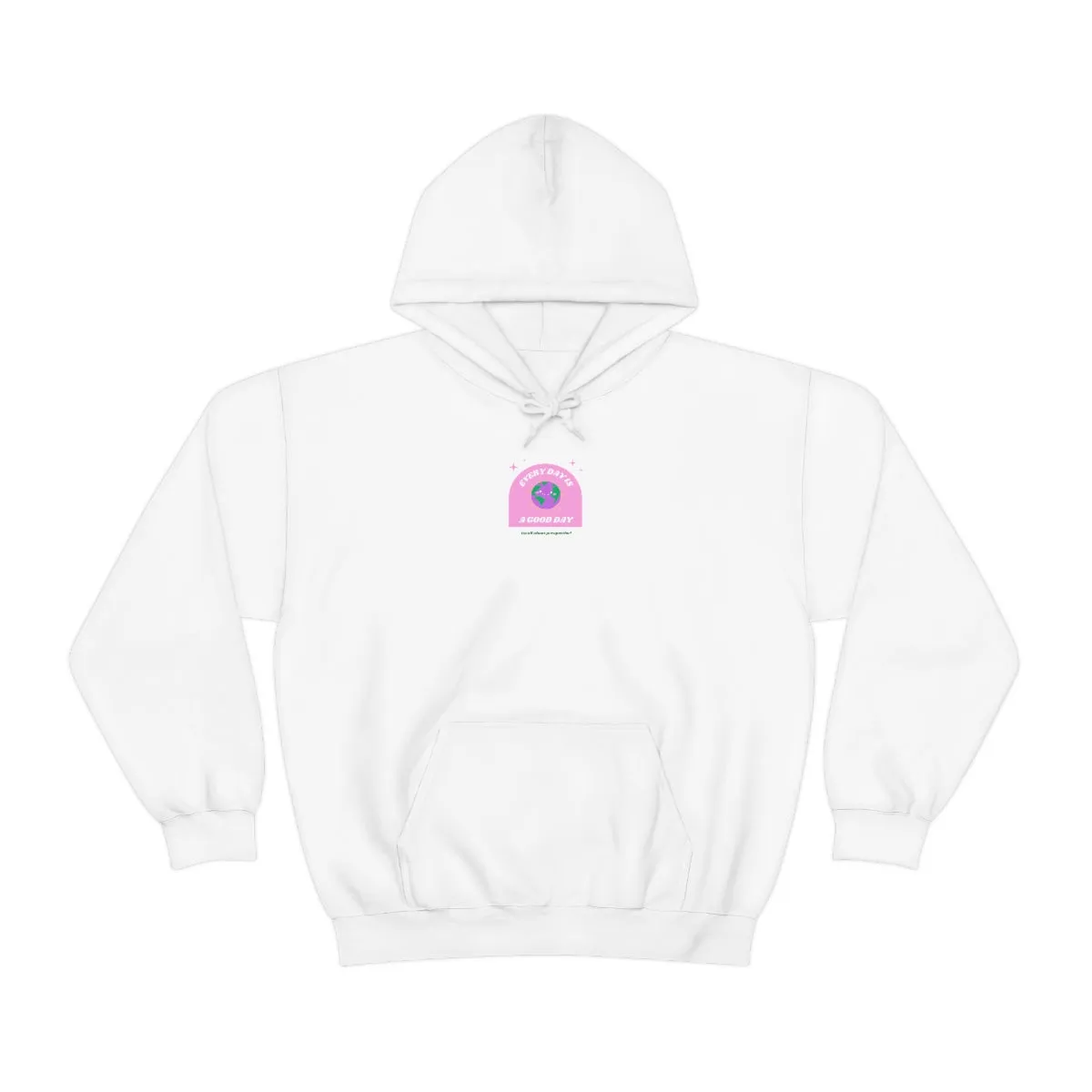 Retro Every Day is a Good Day, Its All About Perspective Earth Pink Purple Back Graphic Hoodie, VSCO Girl Oversized Trendy Tumblr Sw