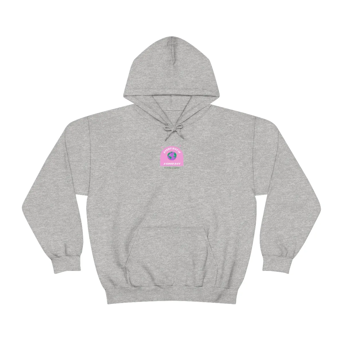 Retro Every Day is a Good Day, Its All About Perspective Earth Pink Purple Back Graphic Hoodie, VSCO Girl Oversized Trendy Tumblr Sw