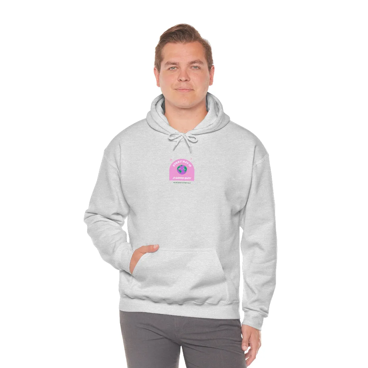 Retro Every Day is a Good Day, Its All About Perspective Earth Pink Purple Back Graphic Hoodie, VSCO Girl Oversized Trendy Tumblr Sw