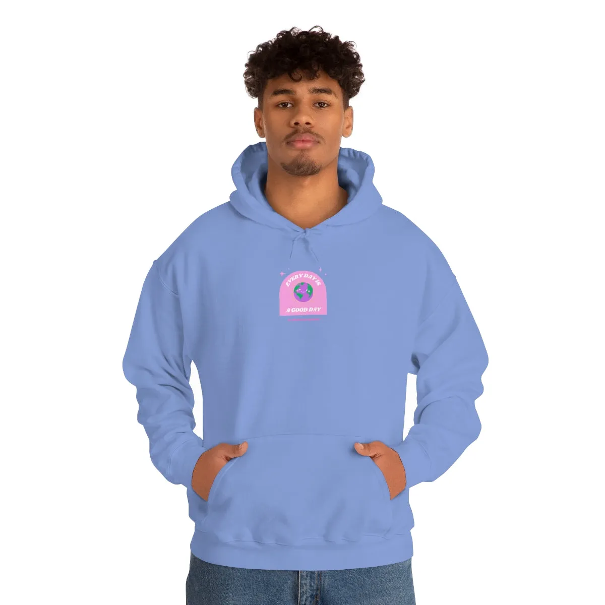 Retro Every Day is a Good Day, Its All About Perspective Earth Pink Purple Back Graphic Hoodie, VSCO Girl Oversized Trendy Tumblr Sw