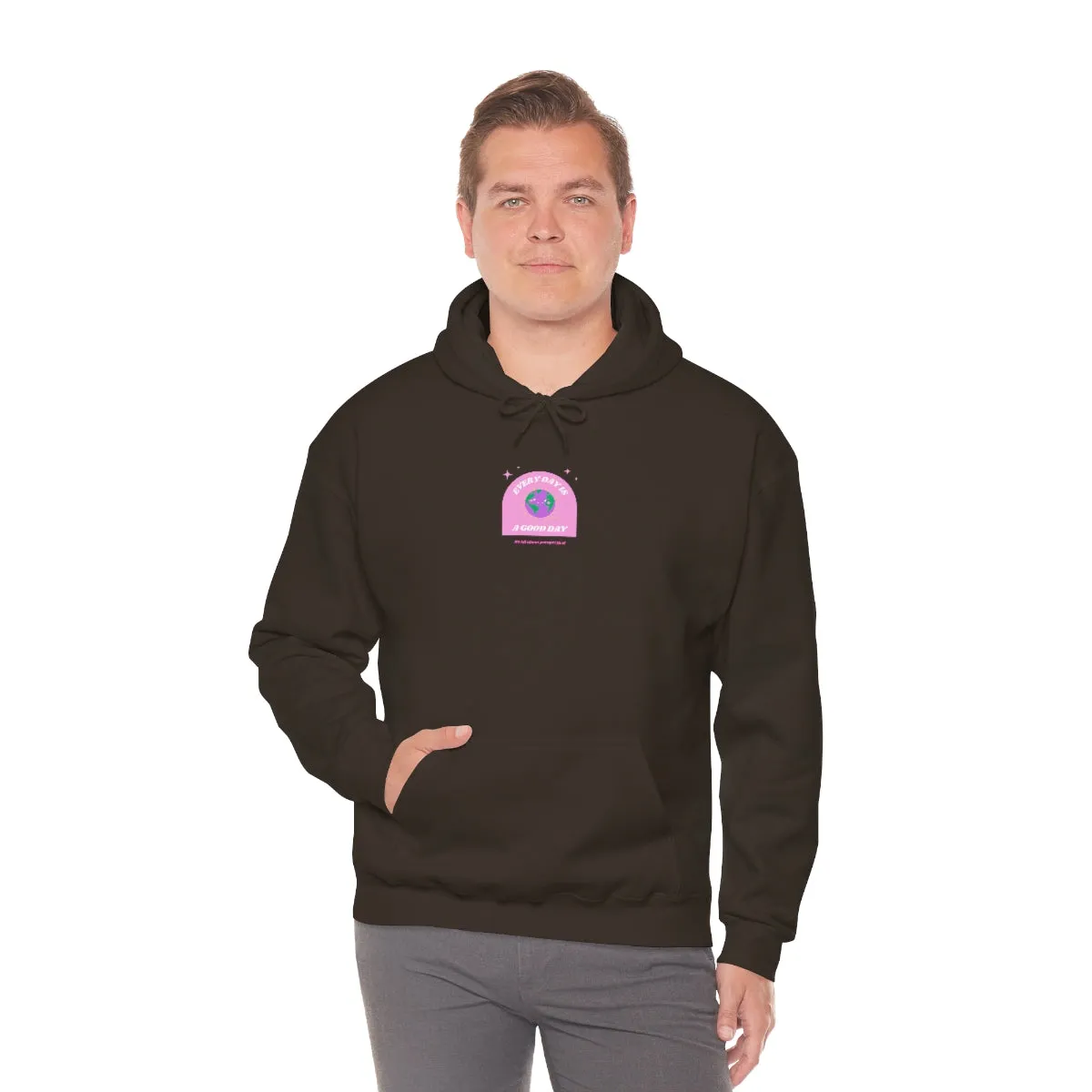 Retro Every Day is a Good Day, Its All About Perspective Earth Pink Purple Back Graphic Hoodie, VSCO Girl Oversized Trendy Tumblr Sw
