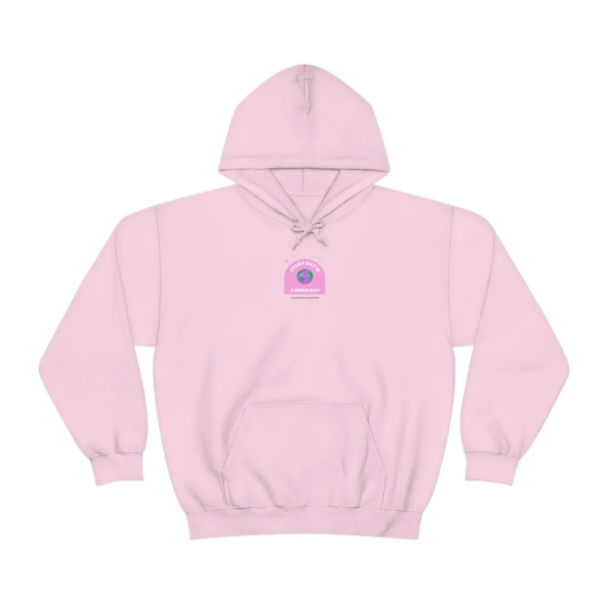 Retro Every Day is a Good Day, Its All About Perspective Earth Pink Purple Back Graphic Hoodie, VSCO Girl Oversized Trendy Tumblr Sw