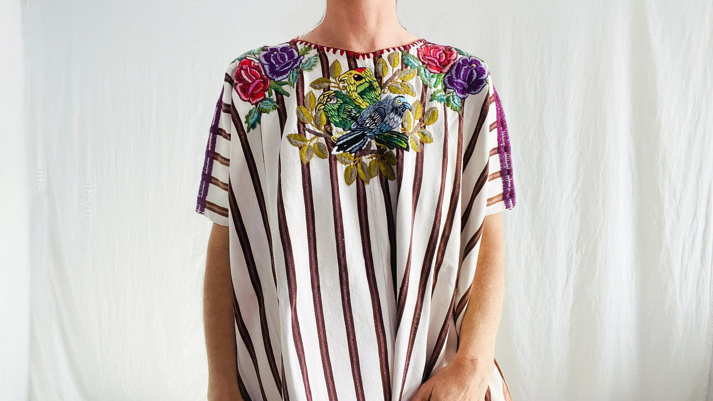 Vintage Guatemalan Huipil. Santiago Atitlan. Birds