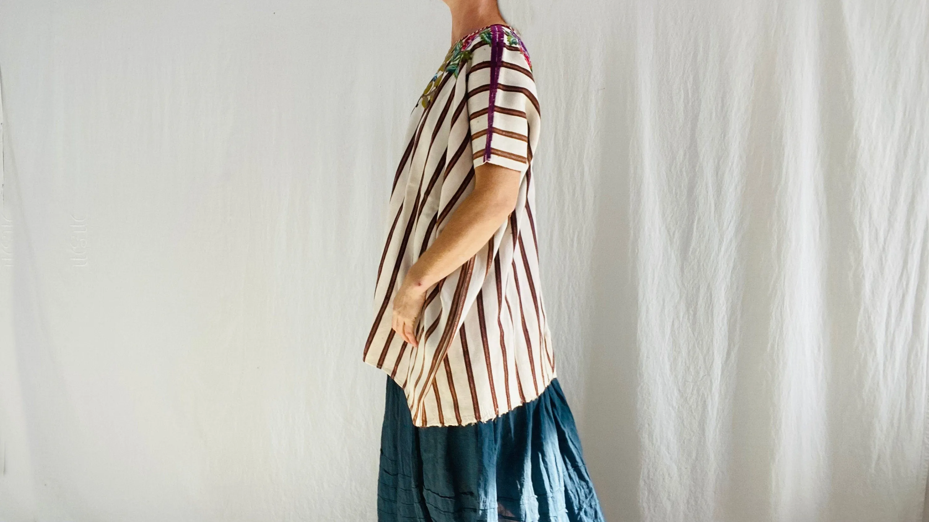 Vintage Guatemalan Huipil. Santiago Atitlan. Birds