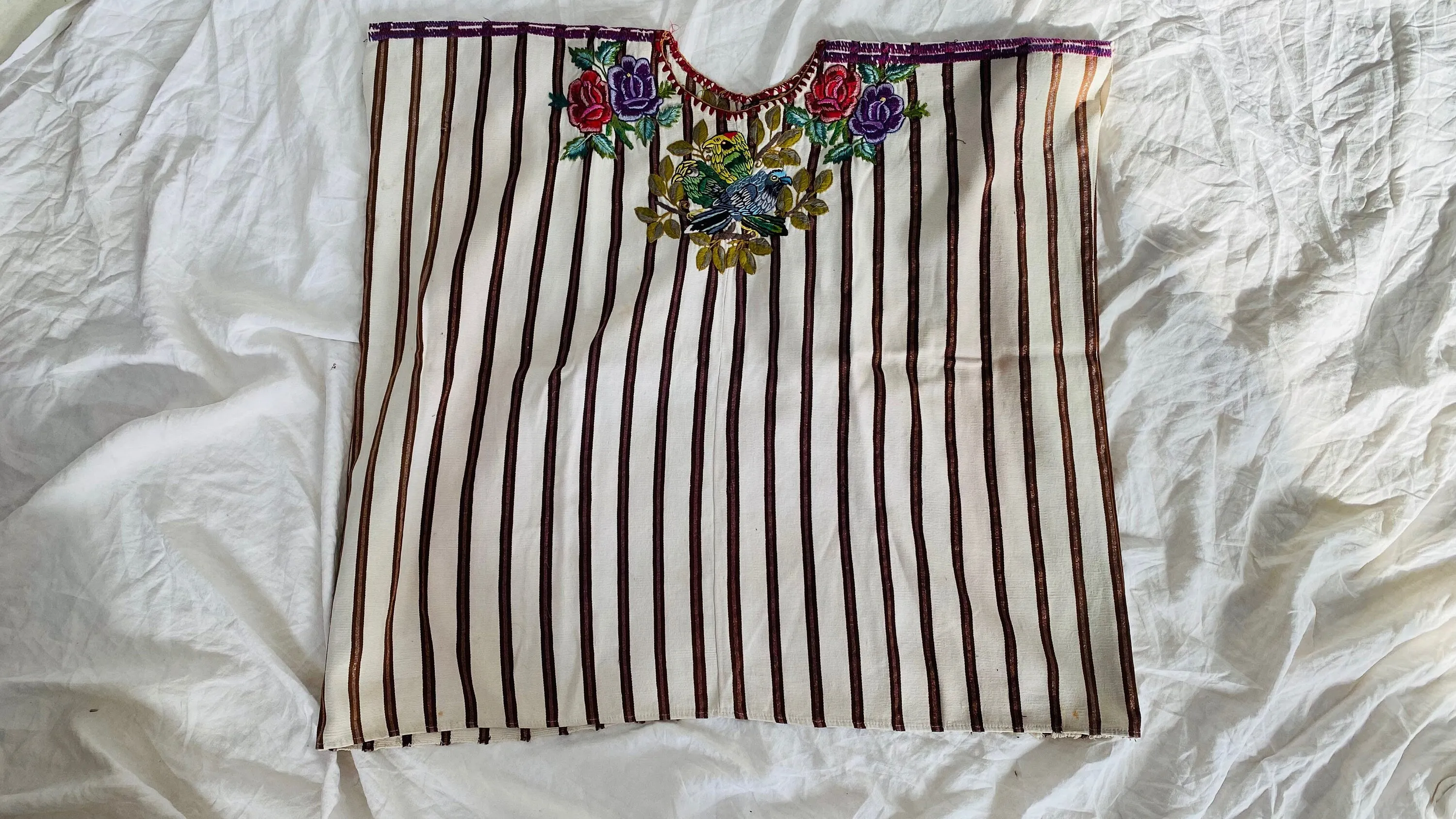 Vintage Guatemalan Huipil. Santiago Atitlan. Birds